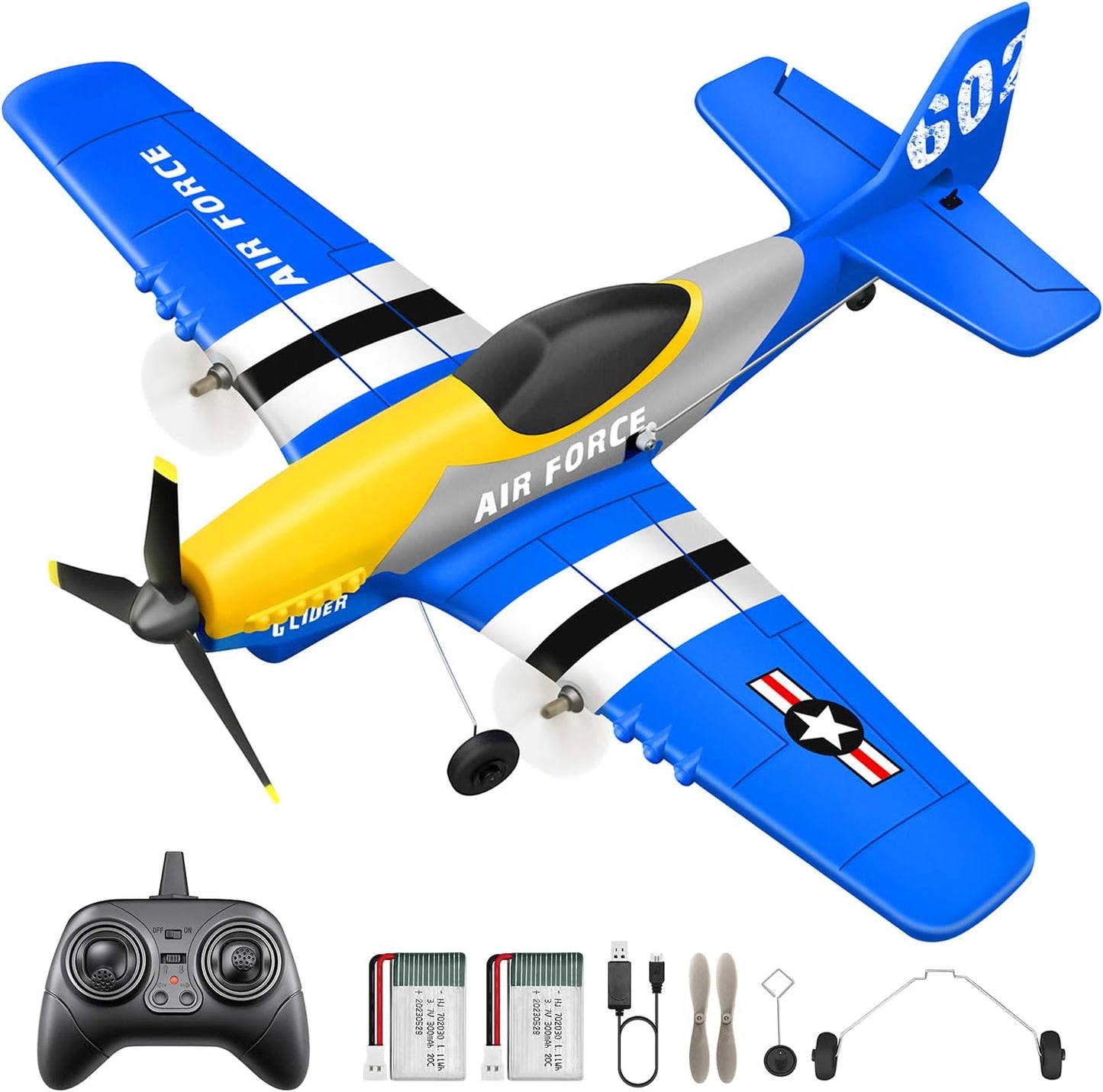 HAWK'S WORK 3 Channel RC Plane P-51D Mustang for Beginners