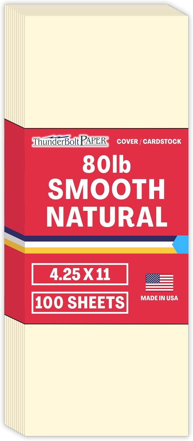 100 Natural Smooth Card Stock Sheets for Versatile Applications
