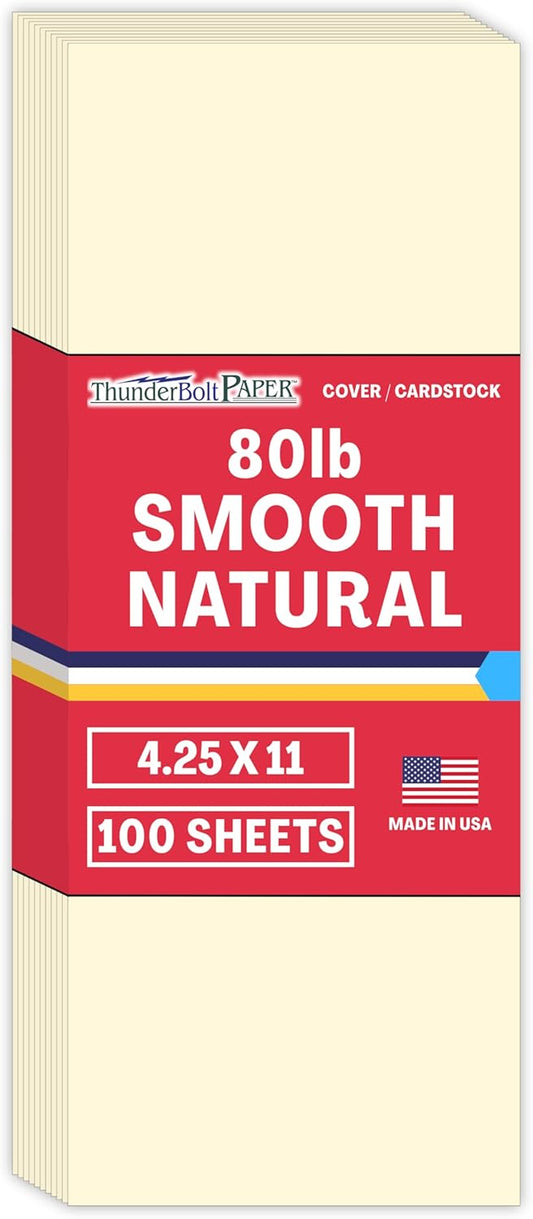 100 Natural Smooth Card Stock Sheets for Versatile Applications