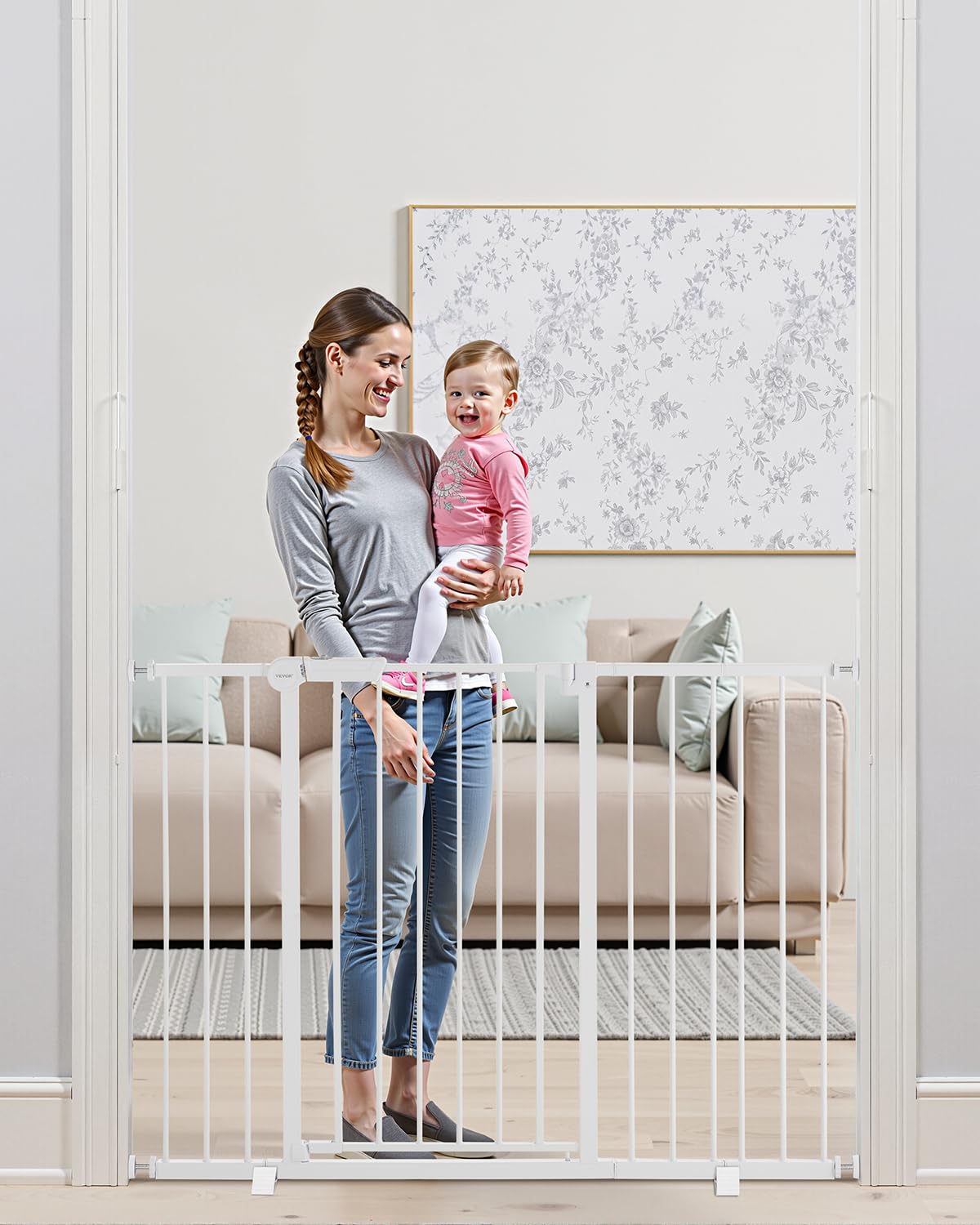 Adjustable Width Baby Gate for Child and Pet Security