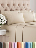 Full Sheets Set 6 Piece - Soft Hotel Luxury Bedding - Wheat
