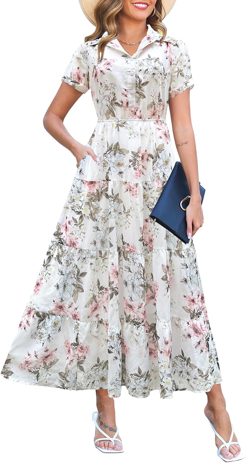 Kranda Women Floral Maxi Dress for Summer and Fall Styles