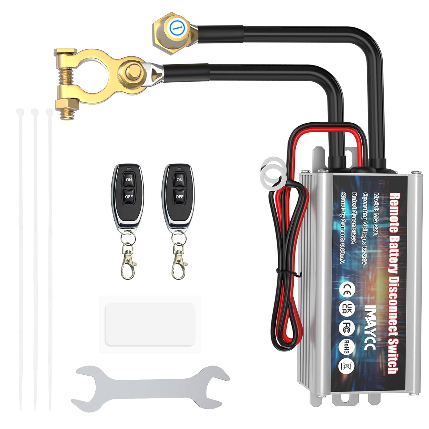 IMAYCC Battery Kill Switch for Car 12V 120A - Anti Theft Solution