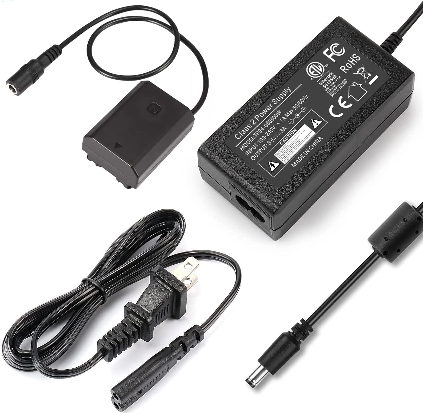 F1TP NP-FZ100 Dummy Battery AC Power Adapter for Sony Cameras