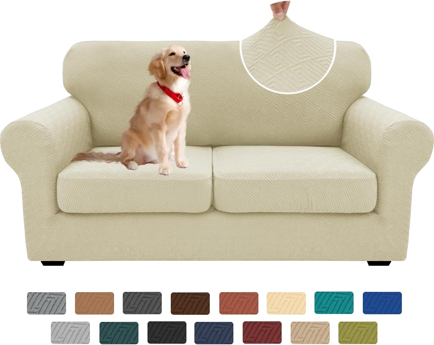 XINEAGE 3 Pieces Couch Covers for 2 Cushion Sofa Slipcover