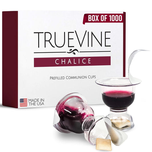 TrueVine Chalice Communion Cups & Wafer Set for Church Services
