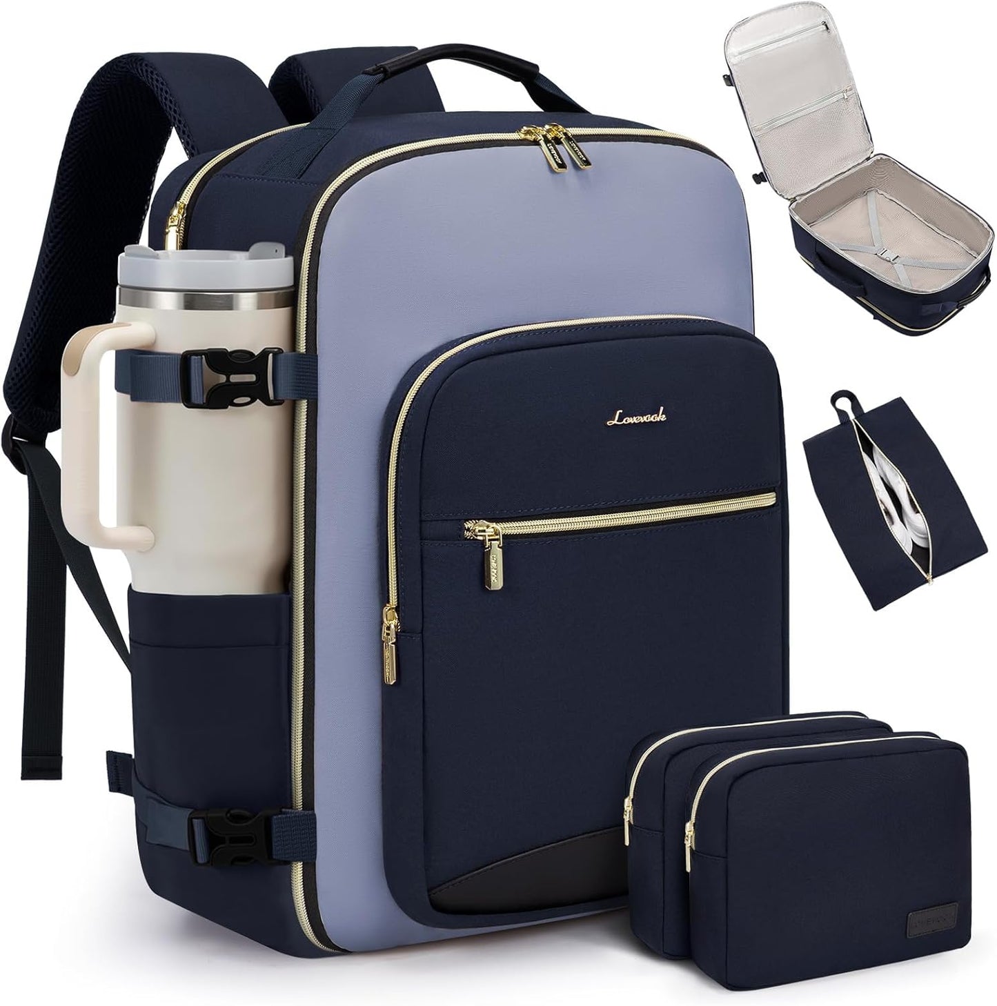 LOVEVOOK 40L Travel Backpack for Women & Men - Airline Approved
