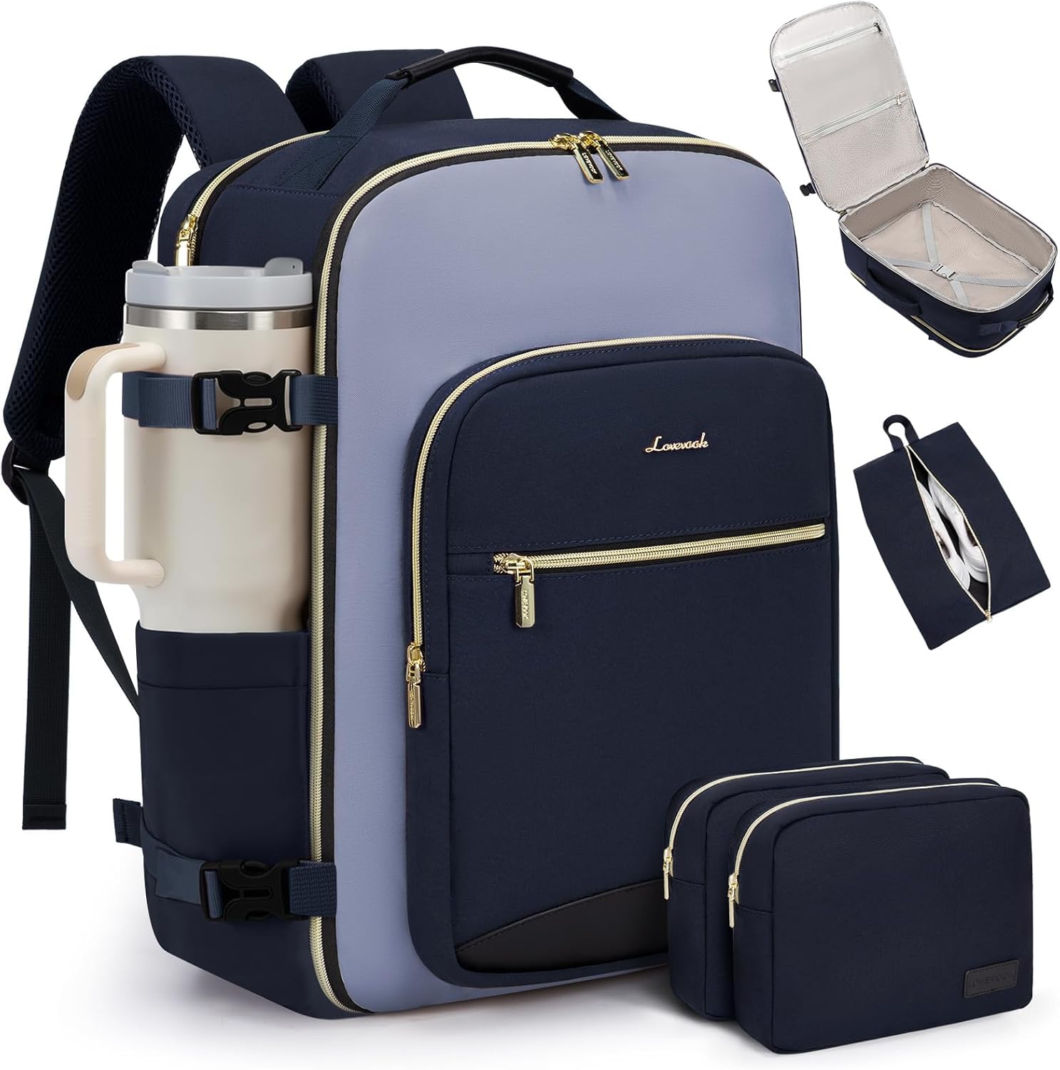 LOVEVOOK 40L Travel Backpack for Women & Men - Airline Approved