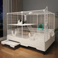 Oneluck Rabbit Cage Indoor Loft Bunny Hutch - Urine-Proof, Easy Clean