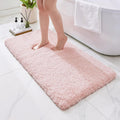Bathroom Runner Rug 24x70 Pink Plush Non Slip Bath Mat - Machine