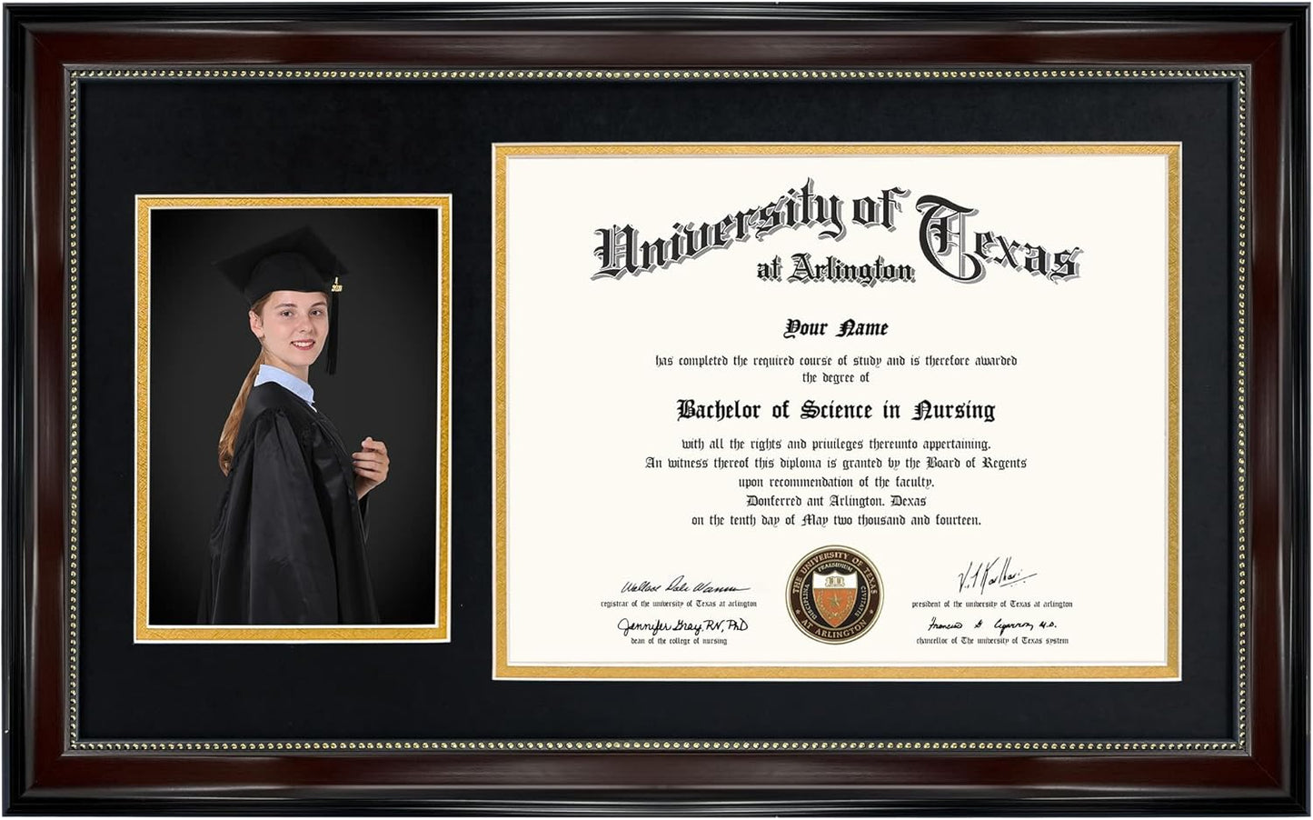 GraduationMall 11x19 Mahogany Diploma and Photo Frame Review