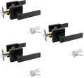Entry Door Handle with Lock and Keys 3Pack - Keyed Alike, Matte Black