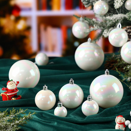 Shappy 100 Pcs Christmas Iridescent Ornaments for Festive Decor