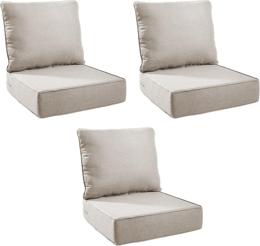 Outdoor Cushion Set for Patio Furniture - 6 Inch Thick Foam