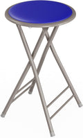 Folding Stool 24-In Counter Height - Portable Backless Seat