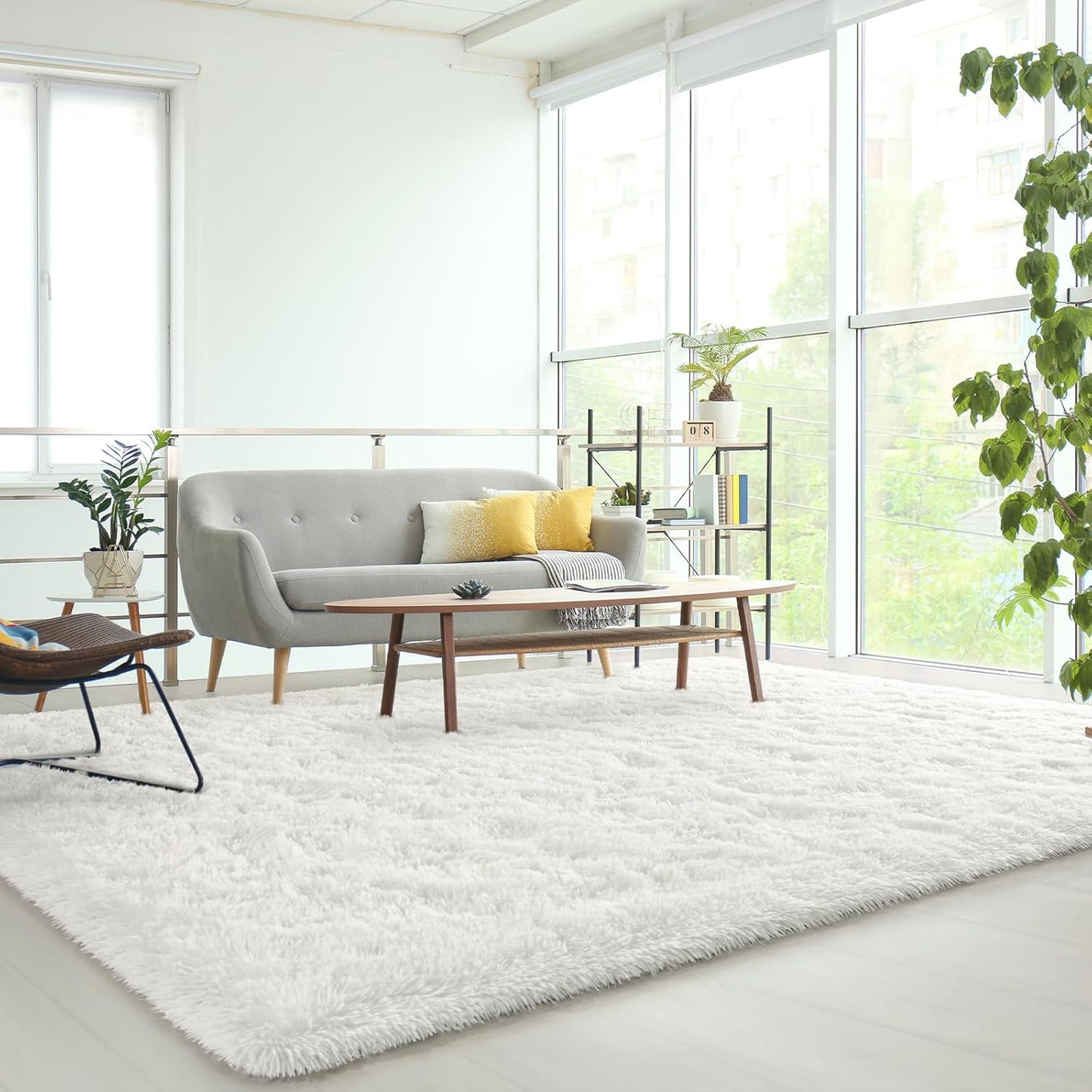 HOMORE Area Rug for Living Room 5x8 Fluffy Modern Shag Rug