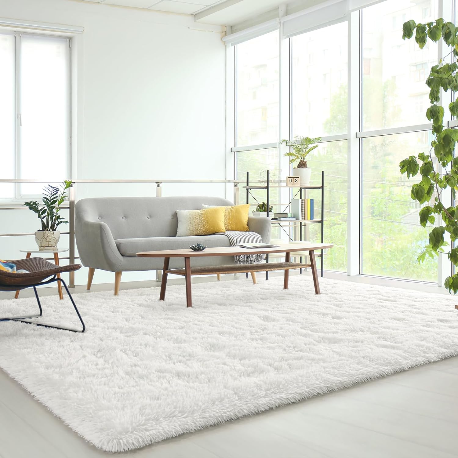 HOMORE Area Rug for Living Room 5x8 Fluffy Modern Shag Rug