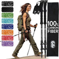 Carbon Fiber Trekking Poles with Cork Grips - Lightweight Collapsible