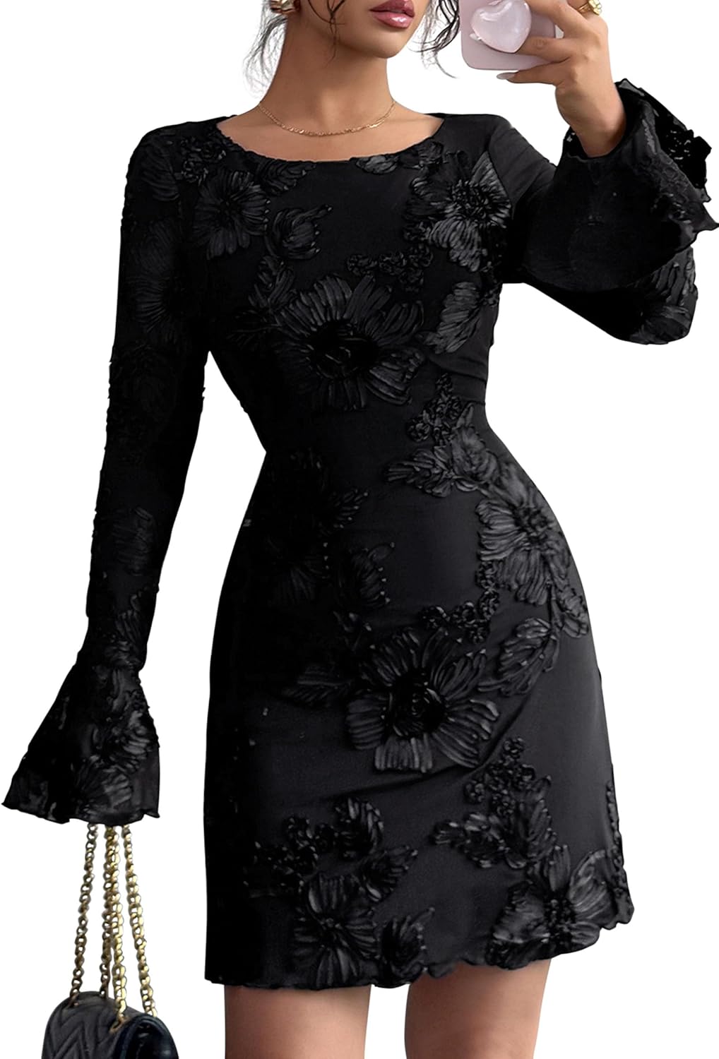 PRETTYGARDEN Women's Floral Embroidered Dress for Fall Style