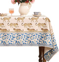 Vintage Linen Table Cloth for Rectangle Table - Leopard Pattern