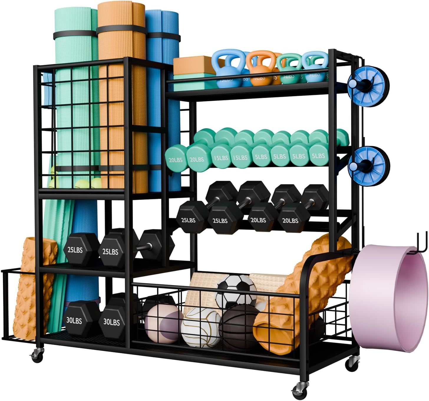 Space-Saving Heavy Duty Dumbbell Rack 