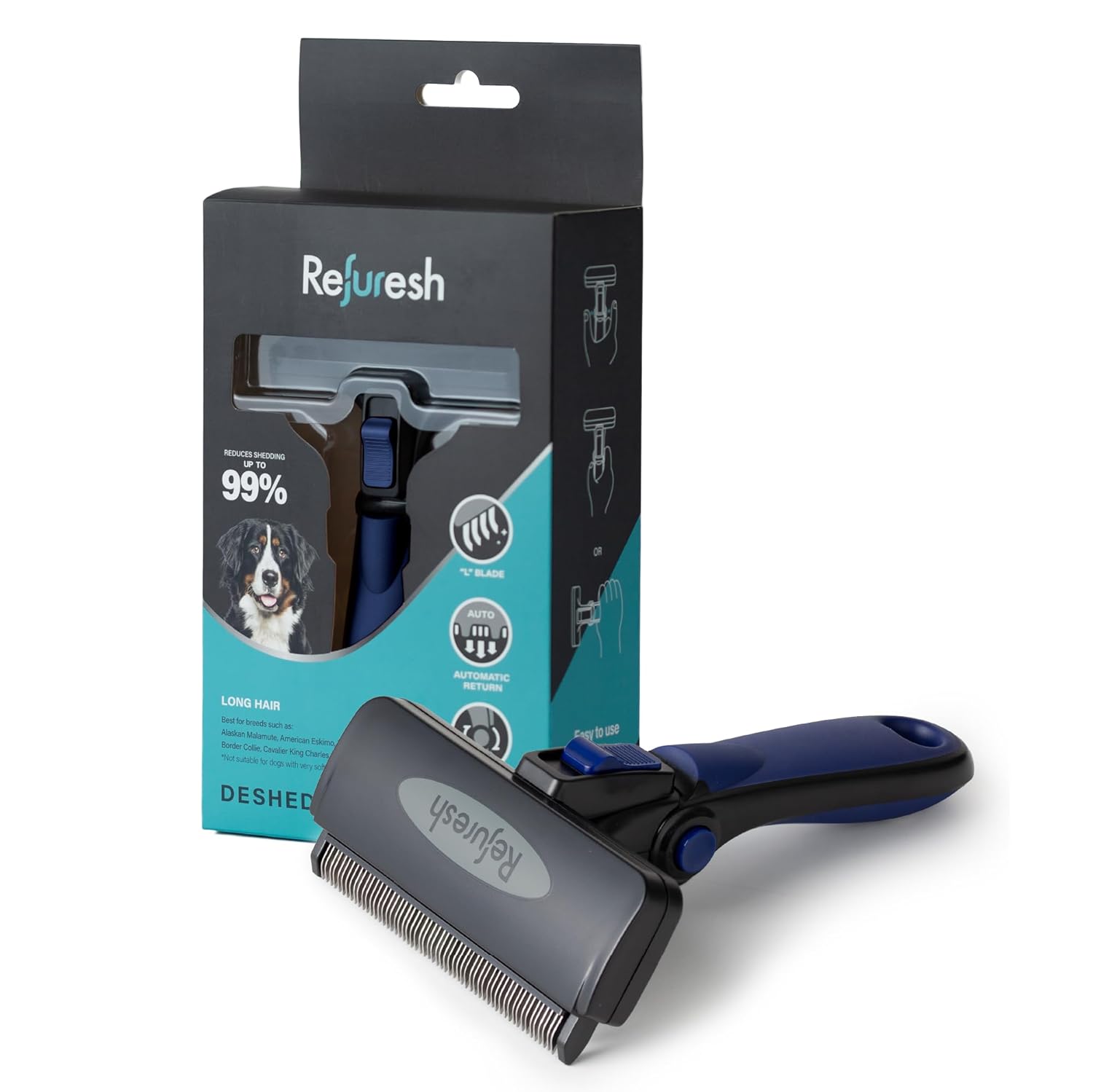 Deshedding Dog Brush for Long Hair - Gentle Tool for Pets