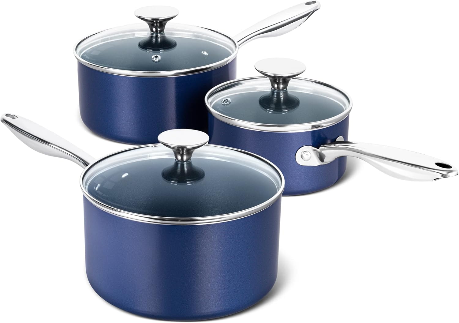 MICHELANGELO Ceramic Saucepan Set - Nonstick & Oven Safe