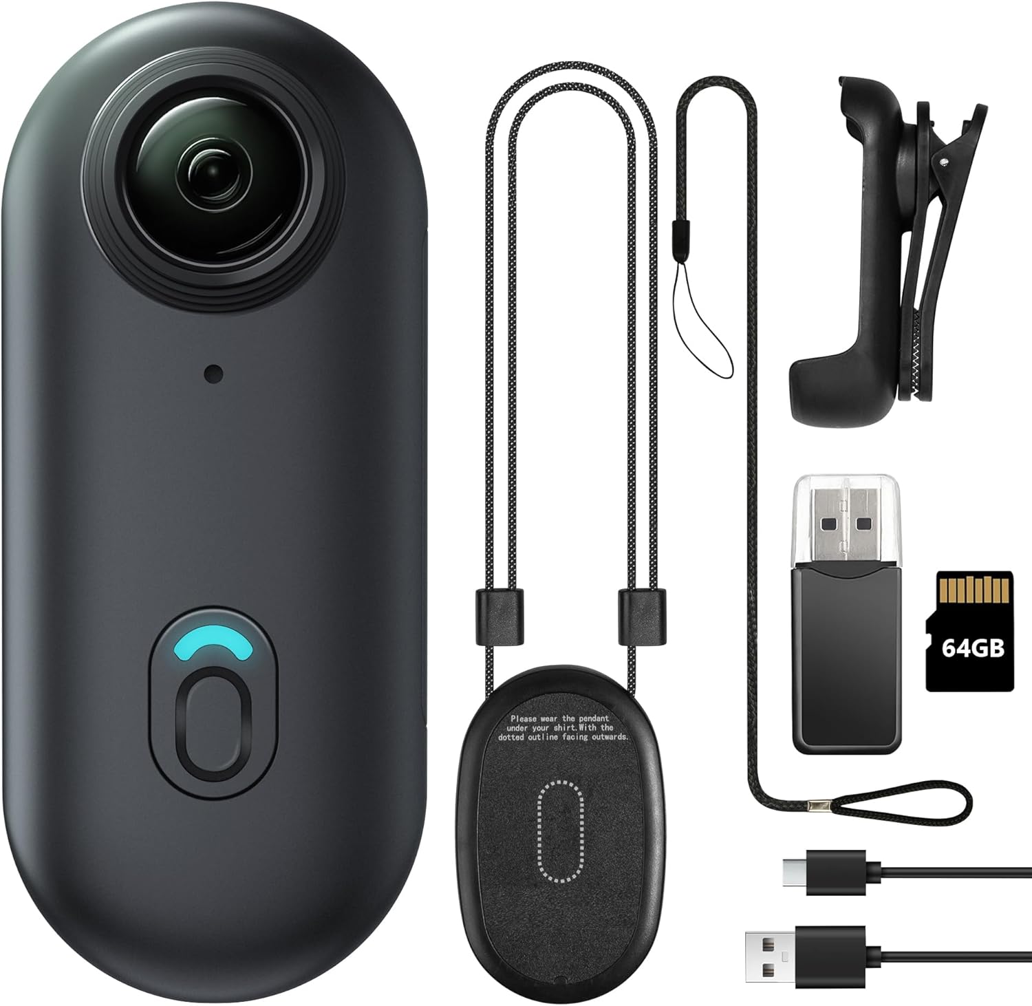 64GB FHD 1080P Mini Body Camera for Hands-Free Recording