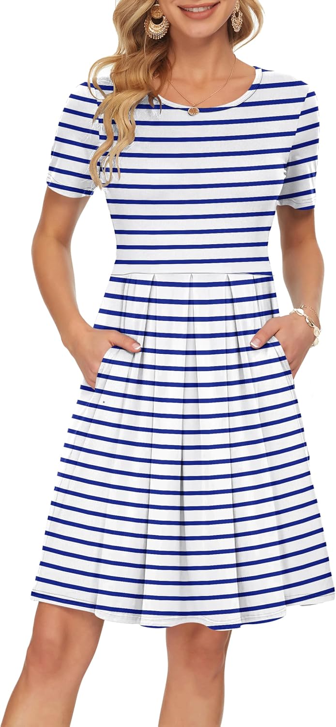 AUSELILY Women's Summer Dress with Pockets for Casual Wear