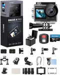 AKASO Brave 4 Pro 4K Action Camera - Dual Screen, Waterproof