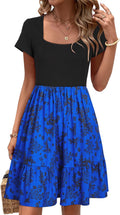 Women Summer Square Neck Sundress Black - Office to Weekend