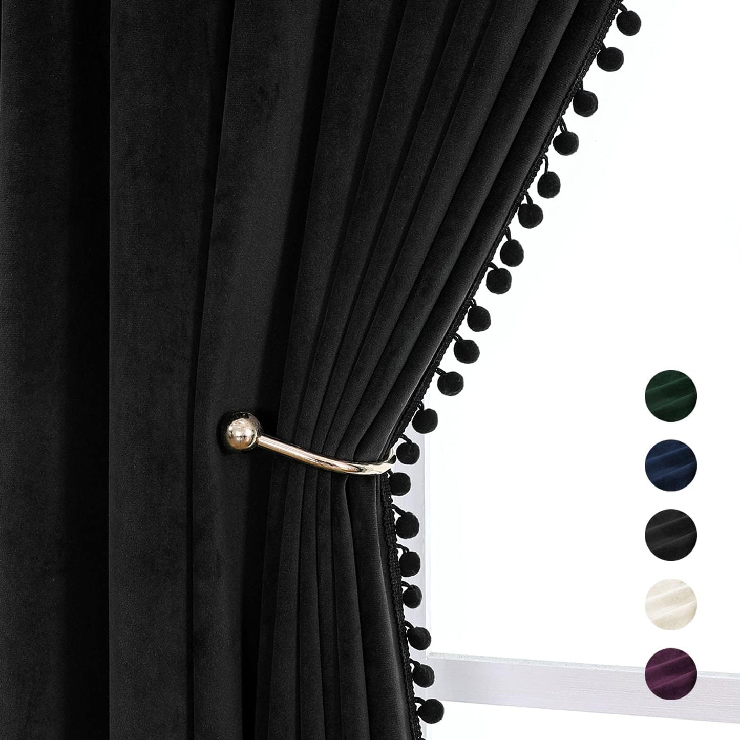 VANASEE Blackout Velvet Curtains 52x84 inch 2 Panels