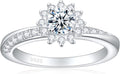 Elspeth 925 Sterling Silver Engagement Ring for Women - Classic CZ
