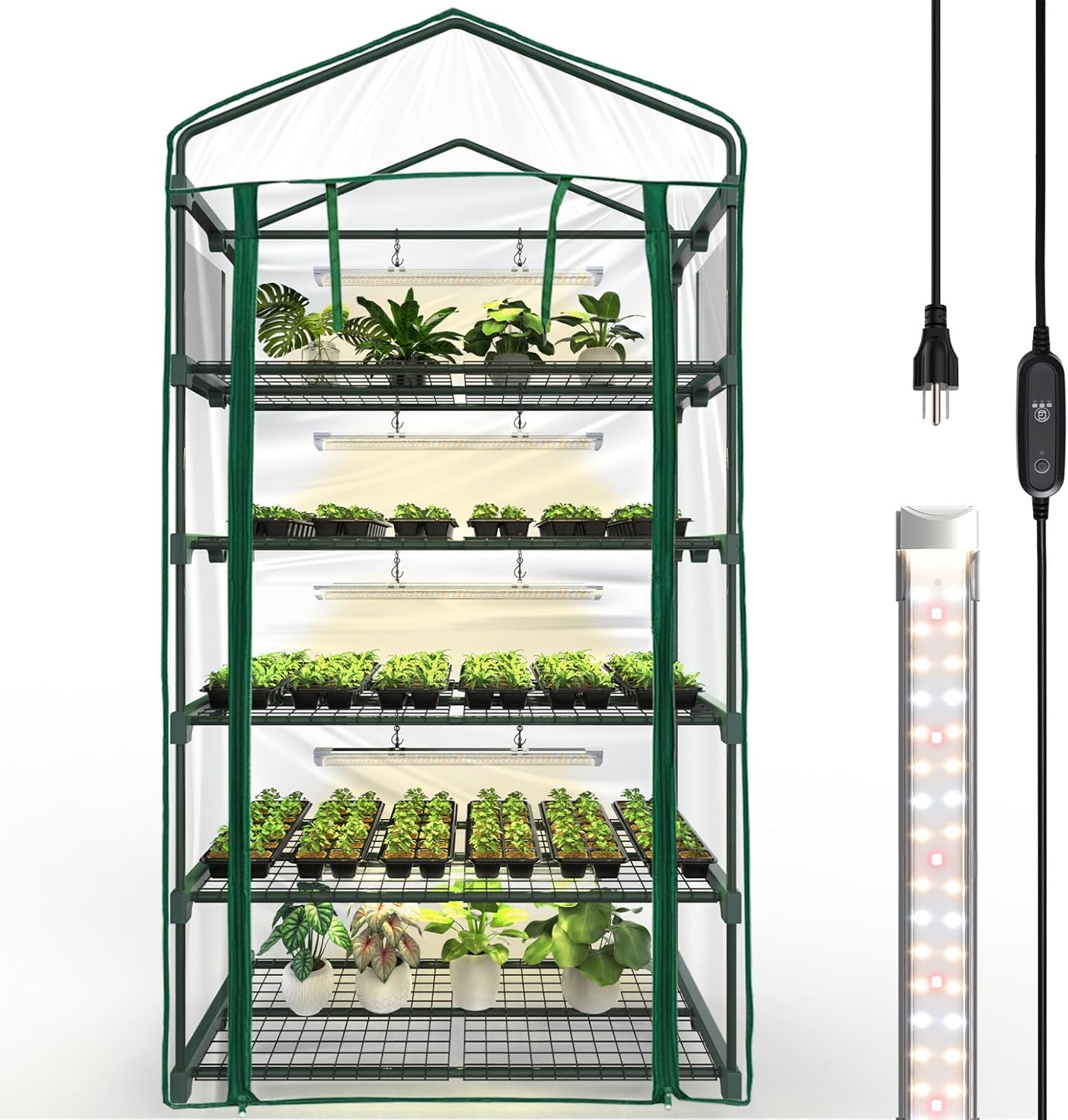 Bstrip Indoor Greenhouse with Grow Light for Seed Starting