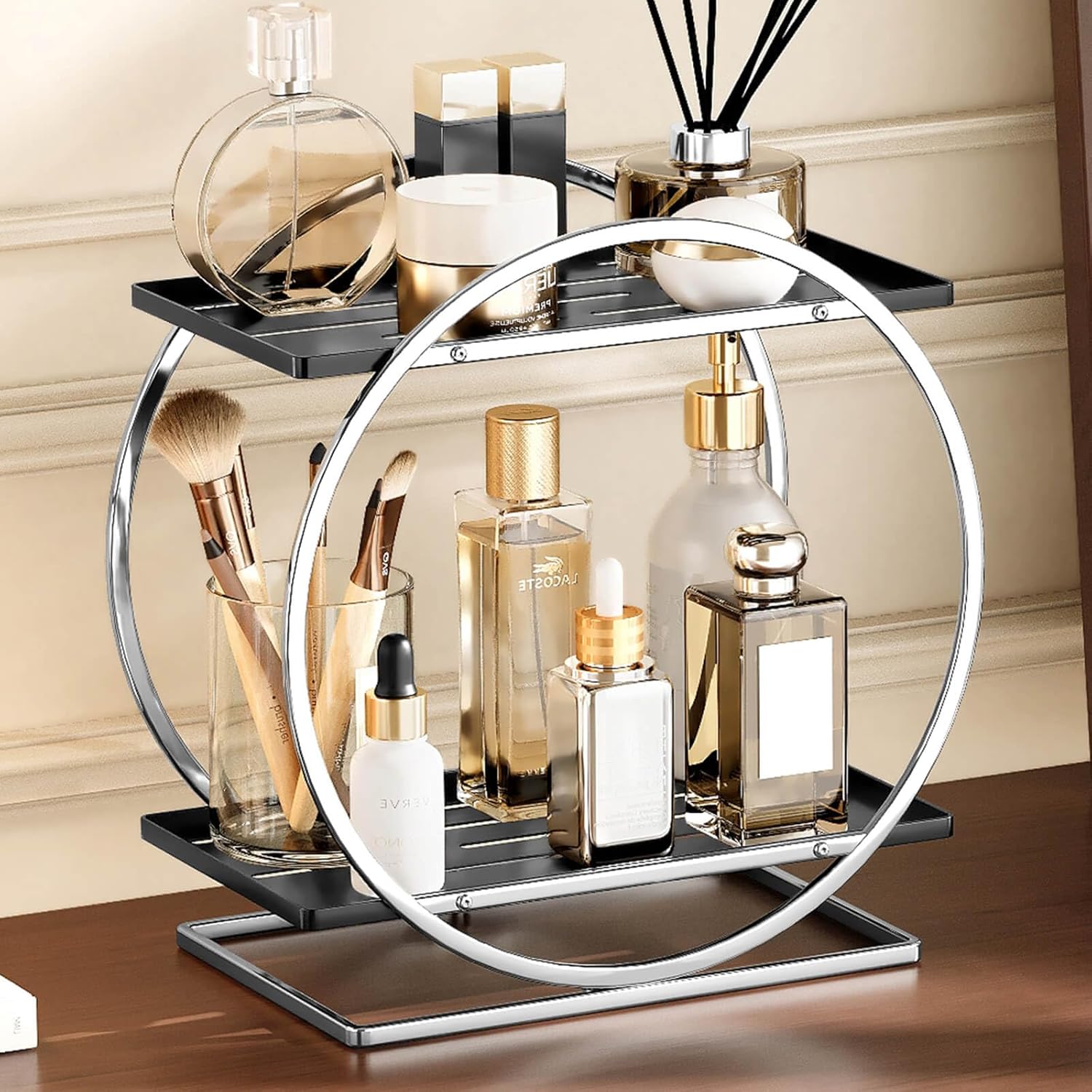 2-Tier Bathroom Organizer Countertop for Elegant Storage