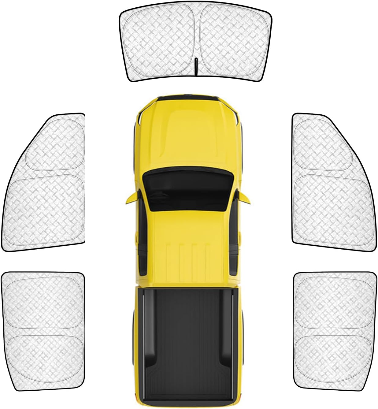 KMF 5pcs Thicken Full Window Sun Shade for GMC Sierra 2019-2025