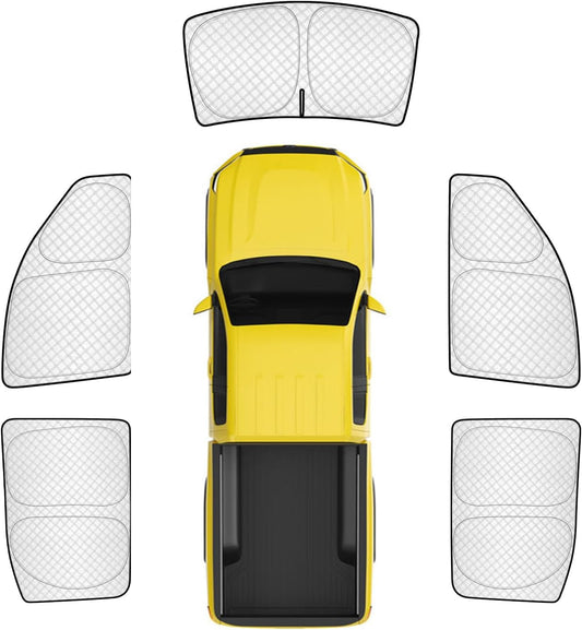 KMF 5pcs Thicken Full Window Sun Shade for GMC Sierra 2019-2025