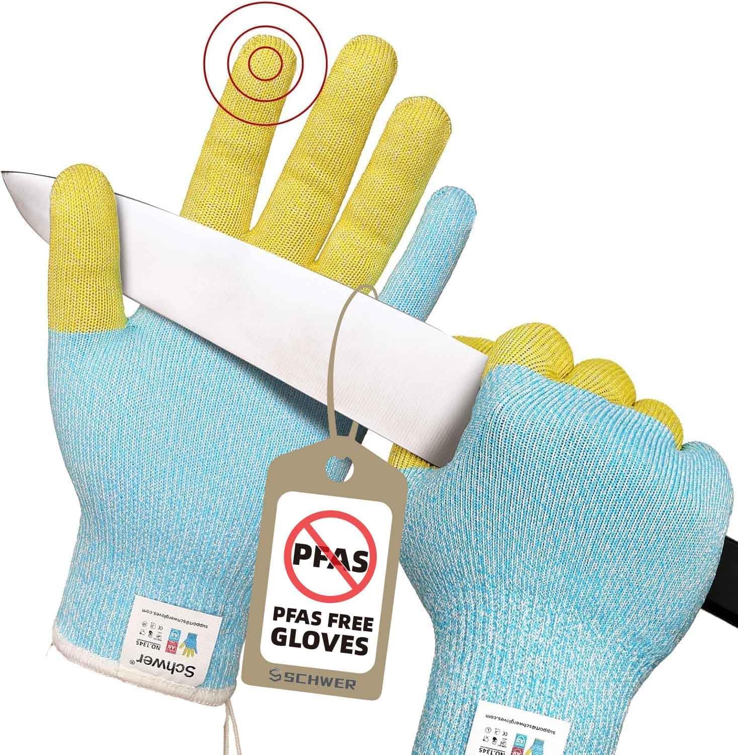 Schwer Cut Resistant Gloves: ANSI A9 Reinforced, Food Grade, Touch Screen - Kitchen Safety
