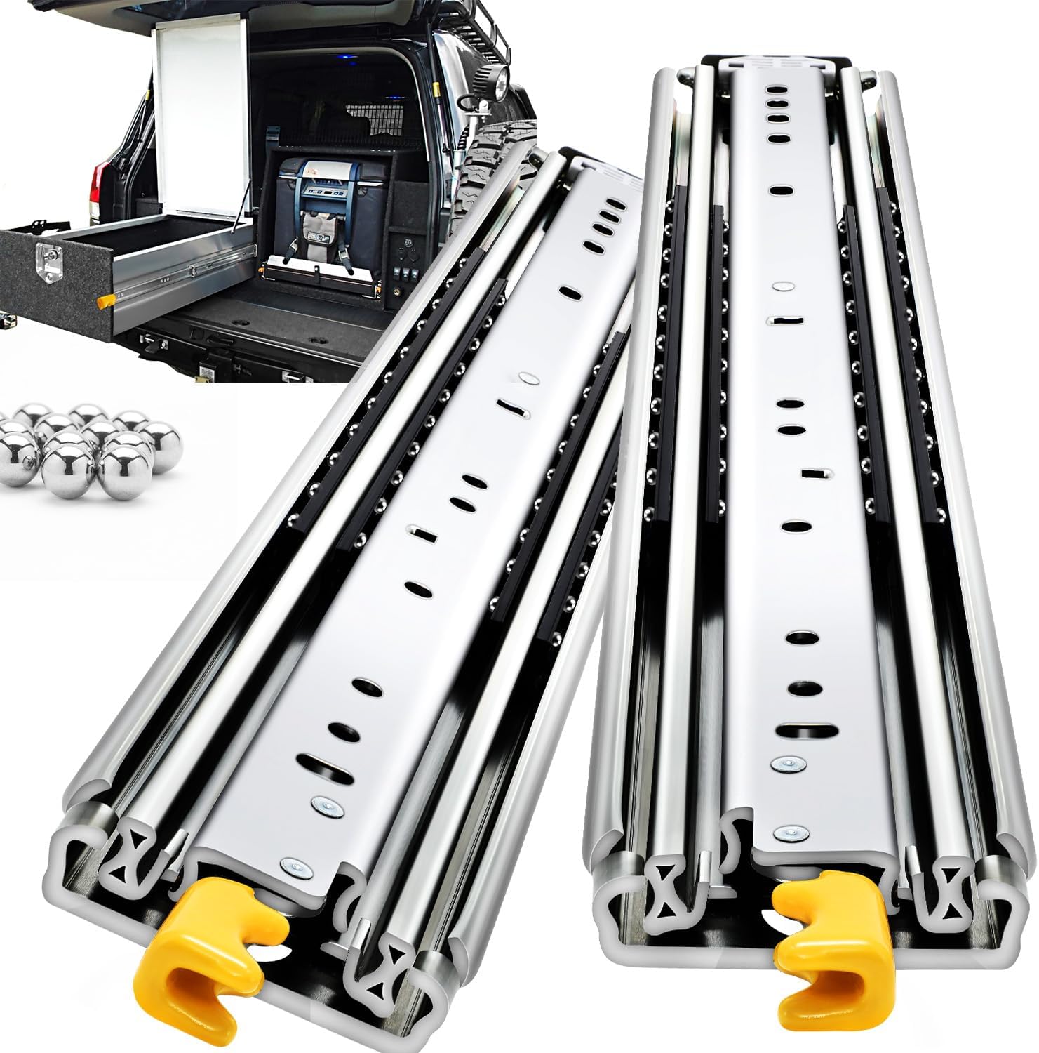 YENUO Heavy Duty Drawer Slides with Lock for 24 to 60 in Drawers