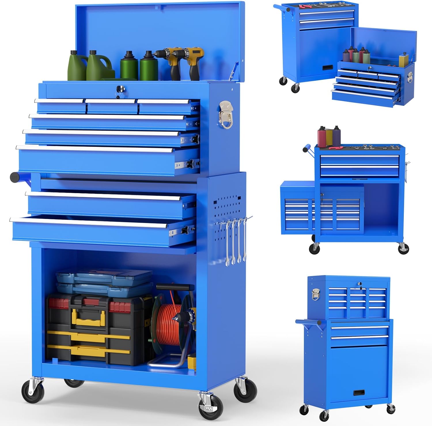 On Shine 8 Drawer Rolling Tool Chest for Garage and Workshop