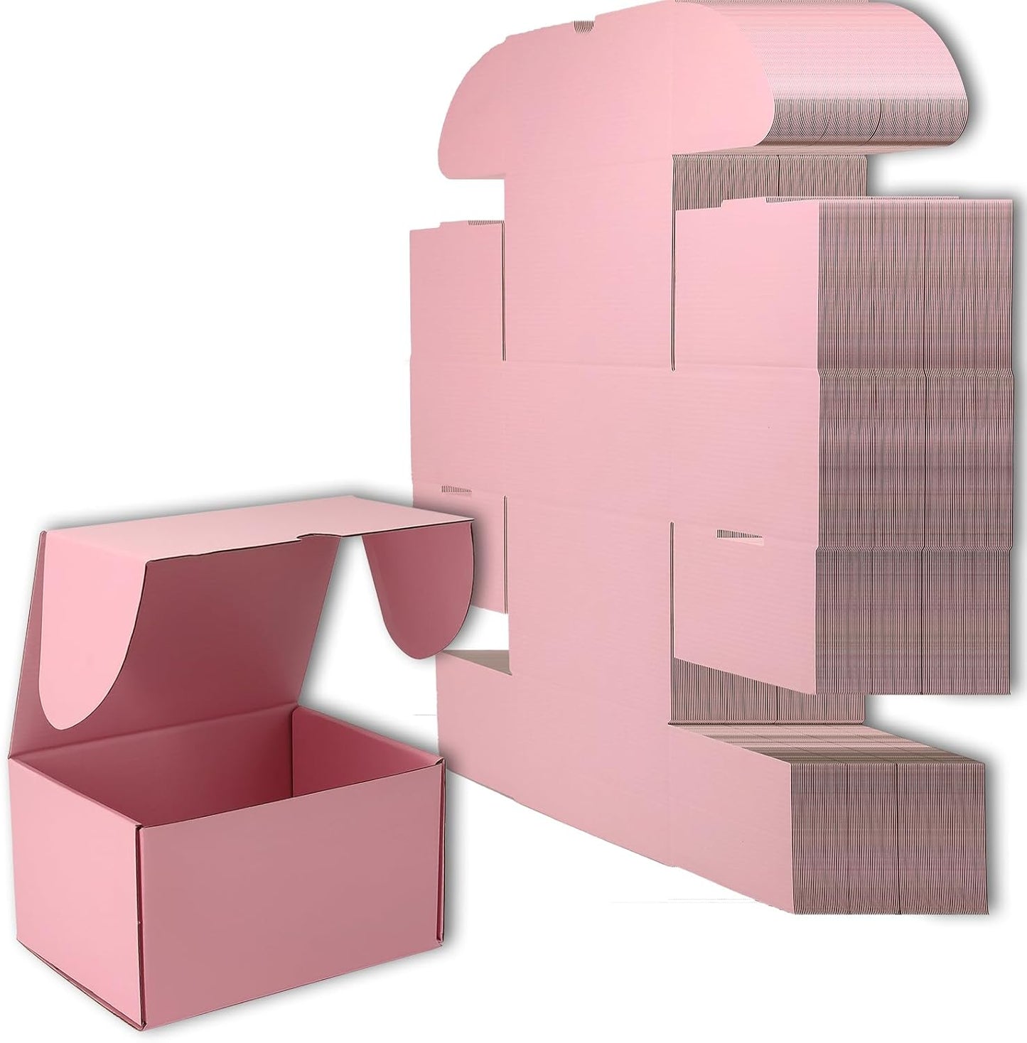 Small Shipping Boxes Set of 50 - Pink Mailer Corrugated Boxes