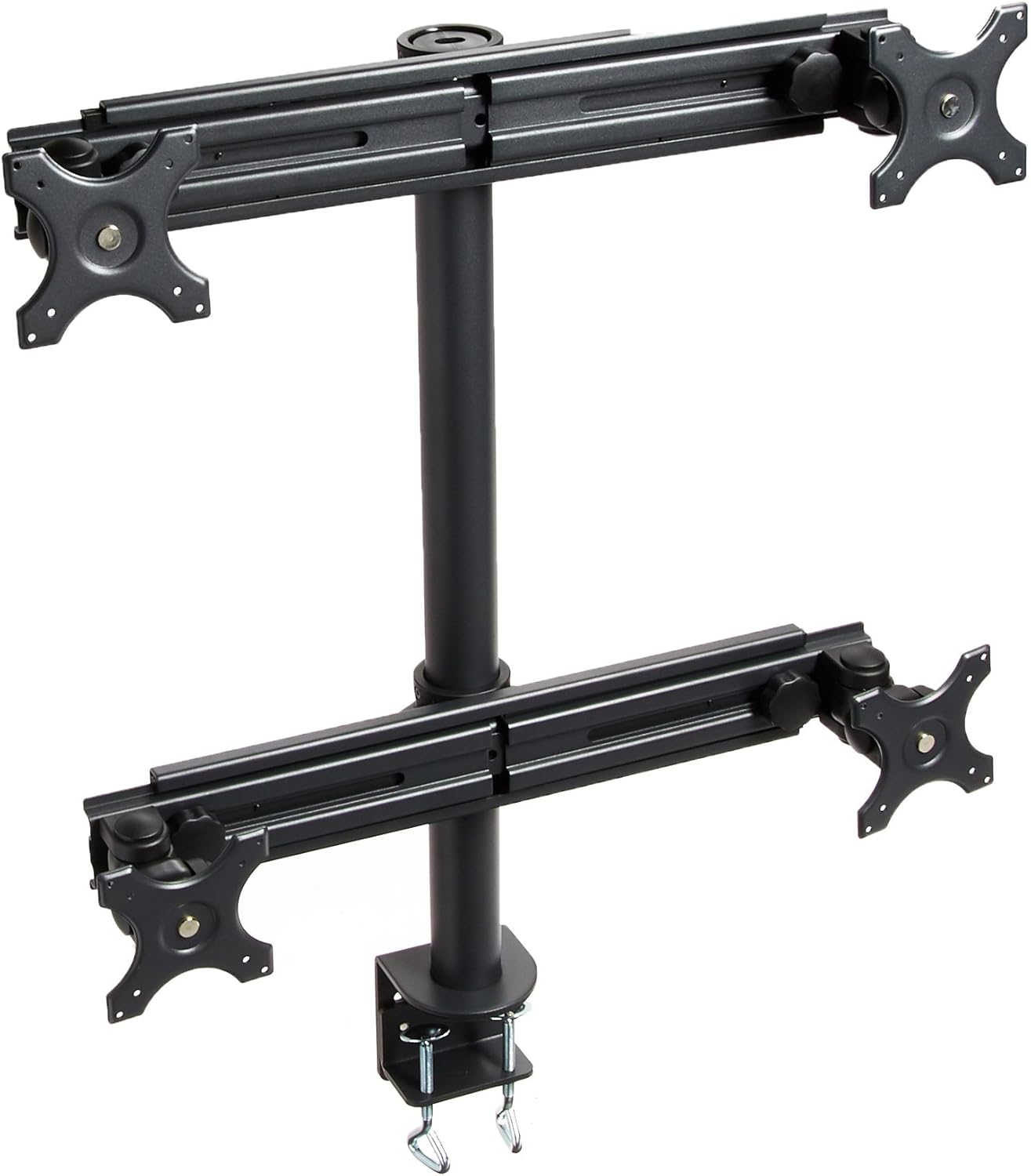 Quad Monitor Mount Stand for Up to 27-Inch Screens - Black