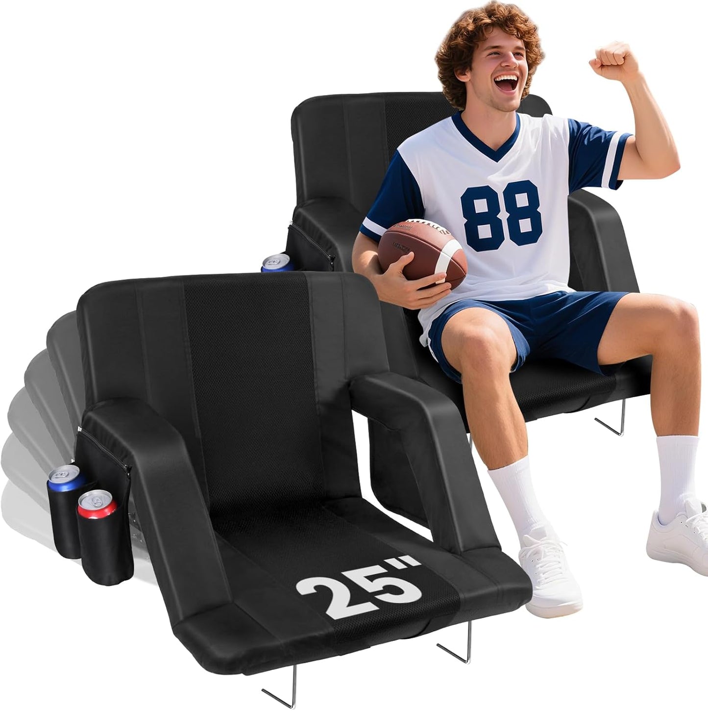 Extra Wide Stadium Seats with Back Support for Comfort