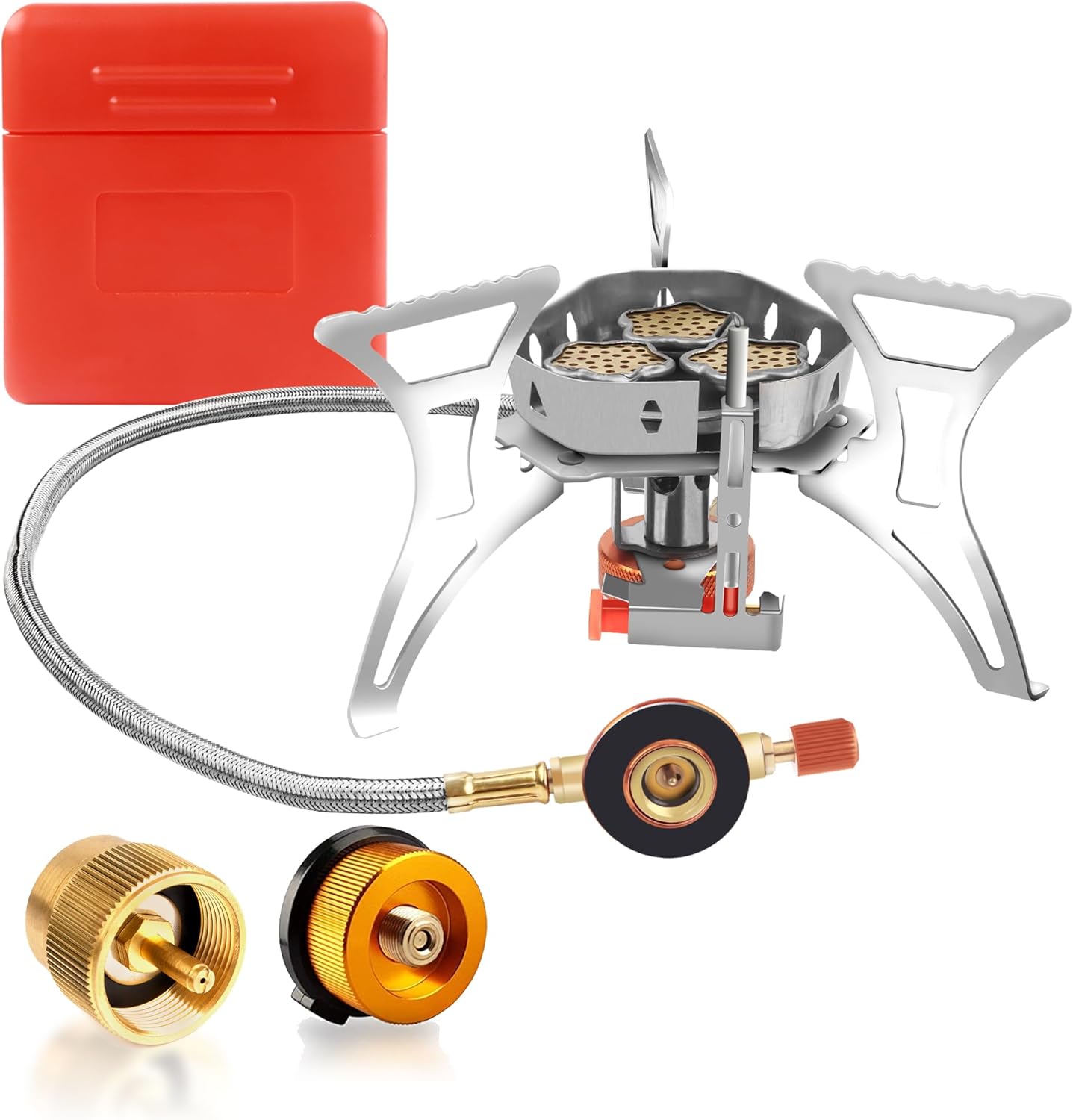 6800W Camping Stove with Portable Adapter for Outdoor Cooking