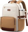 Laptop Backpack for Women Beige-Brown - Large Capacity Travel Bag