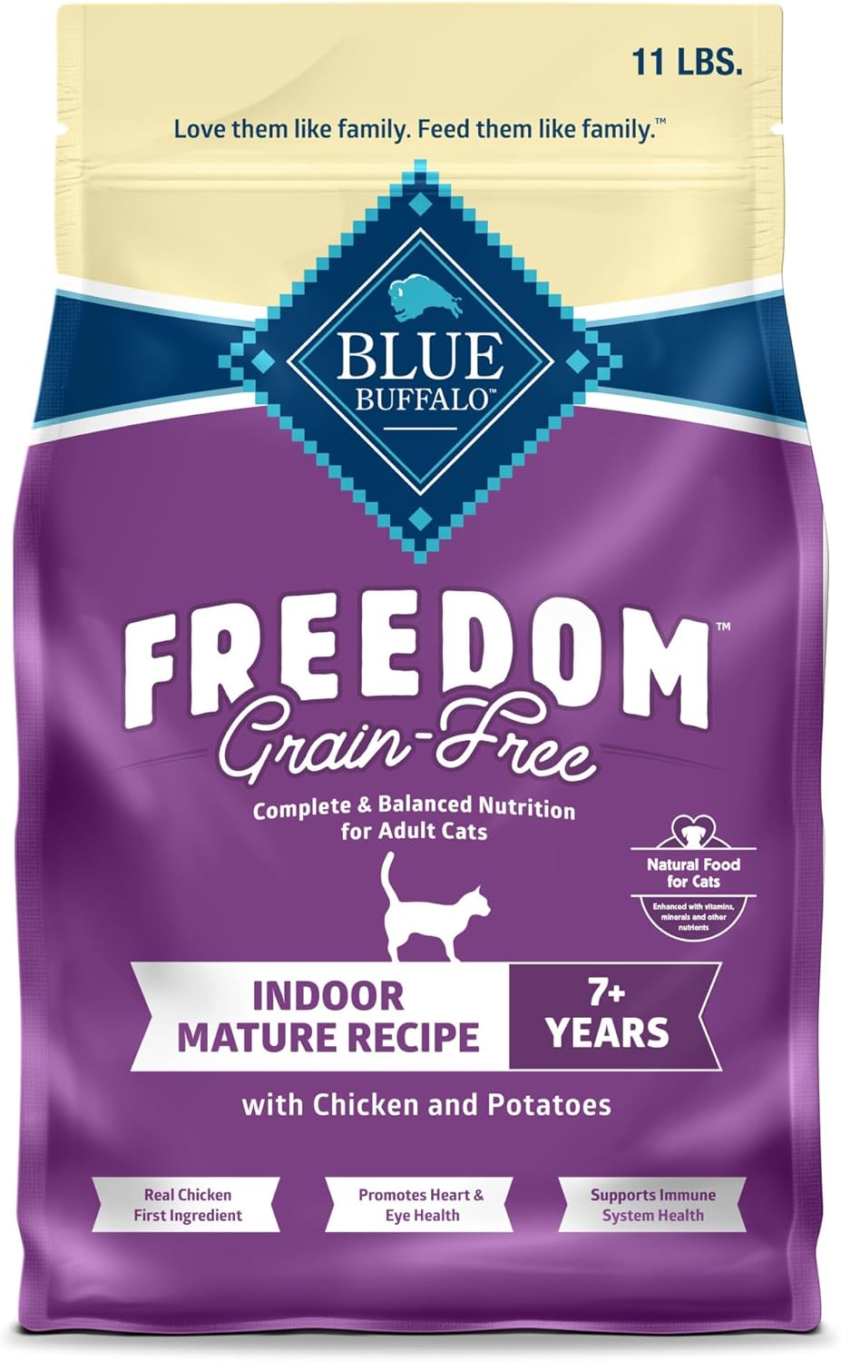 Blue Buffalo Freedom Grain-Free Dry Cat Food for Mature Cats