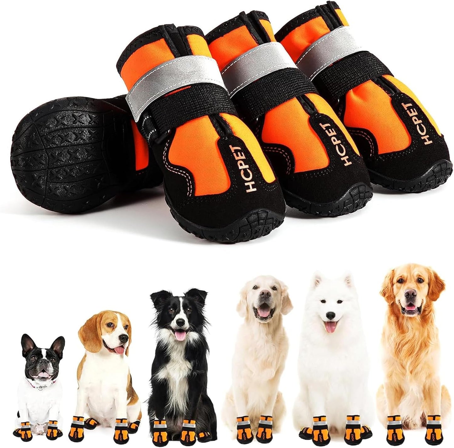 Hcpet Dog Shoes for Small Dogs - Waterproof Booties Size 4