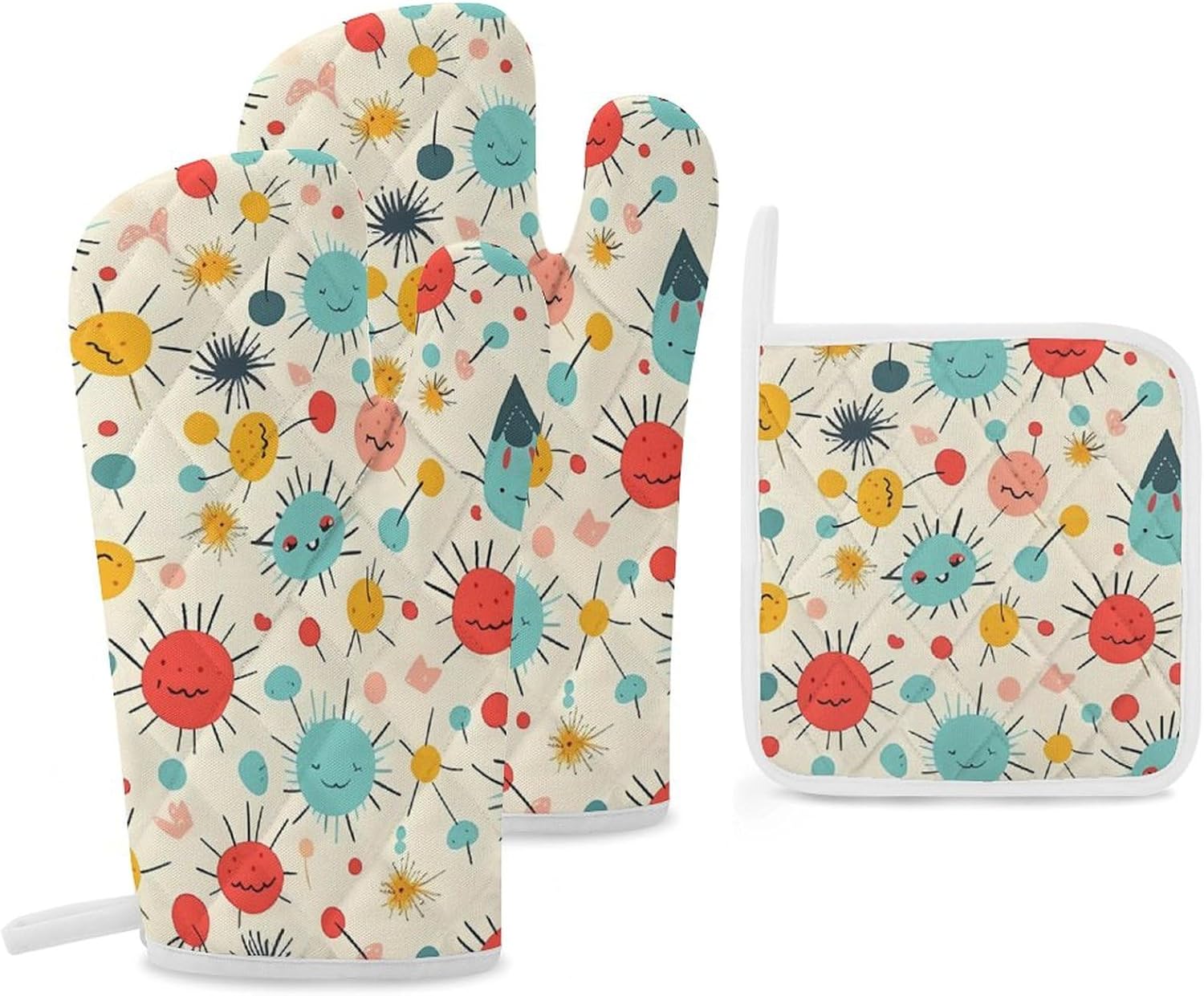 Cute Heat-Resistant Oven Set: 3 Pcs LMNGH