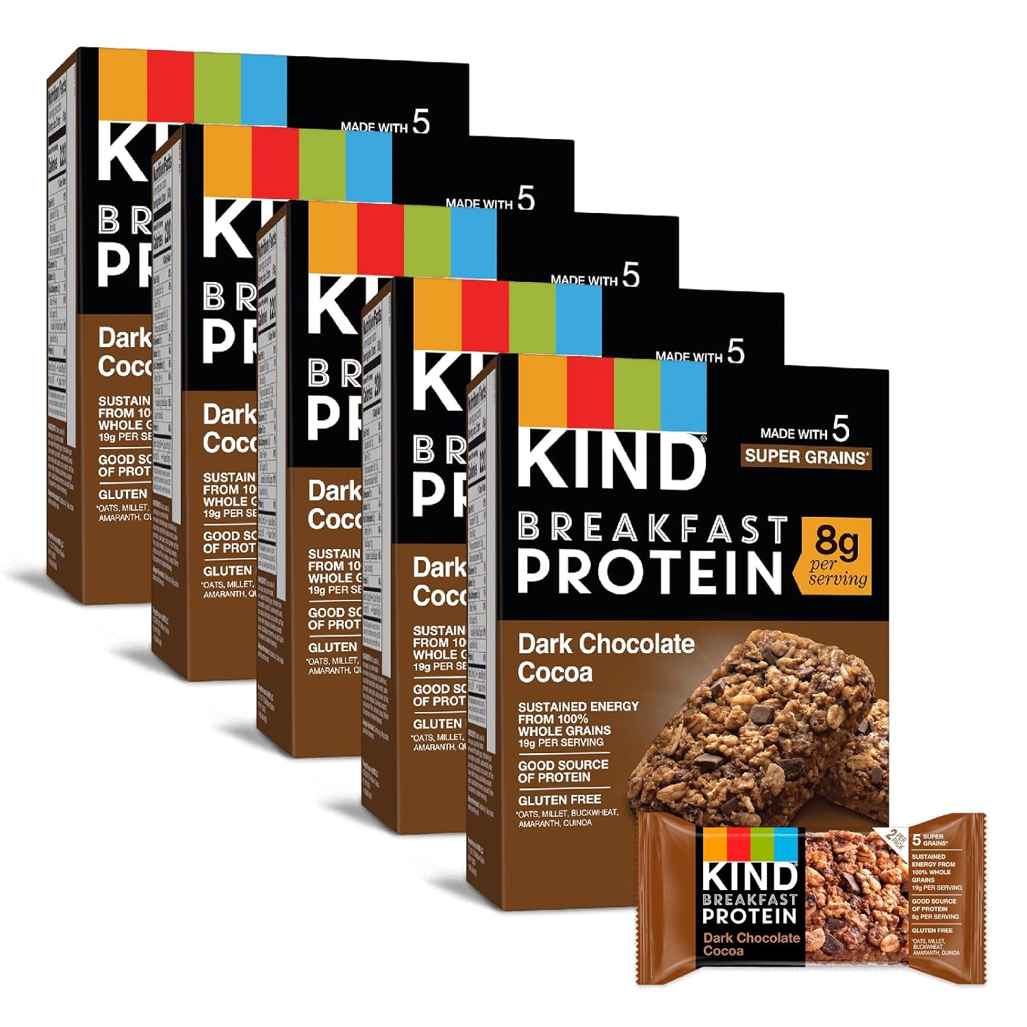 KIND Breakfast Protein Bars - Dark Chocolate Cocoa Snack Bars