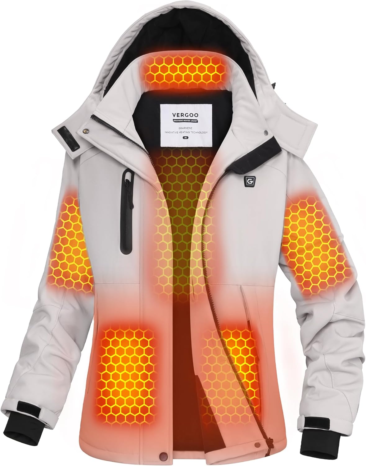 VERGOO Graphene Heated Waterproof Jacket for Women - Warm & Cozy